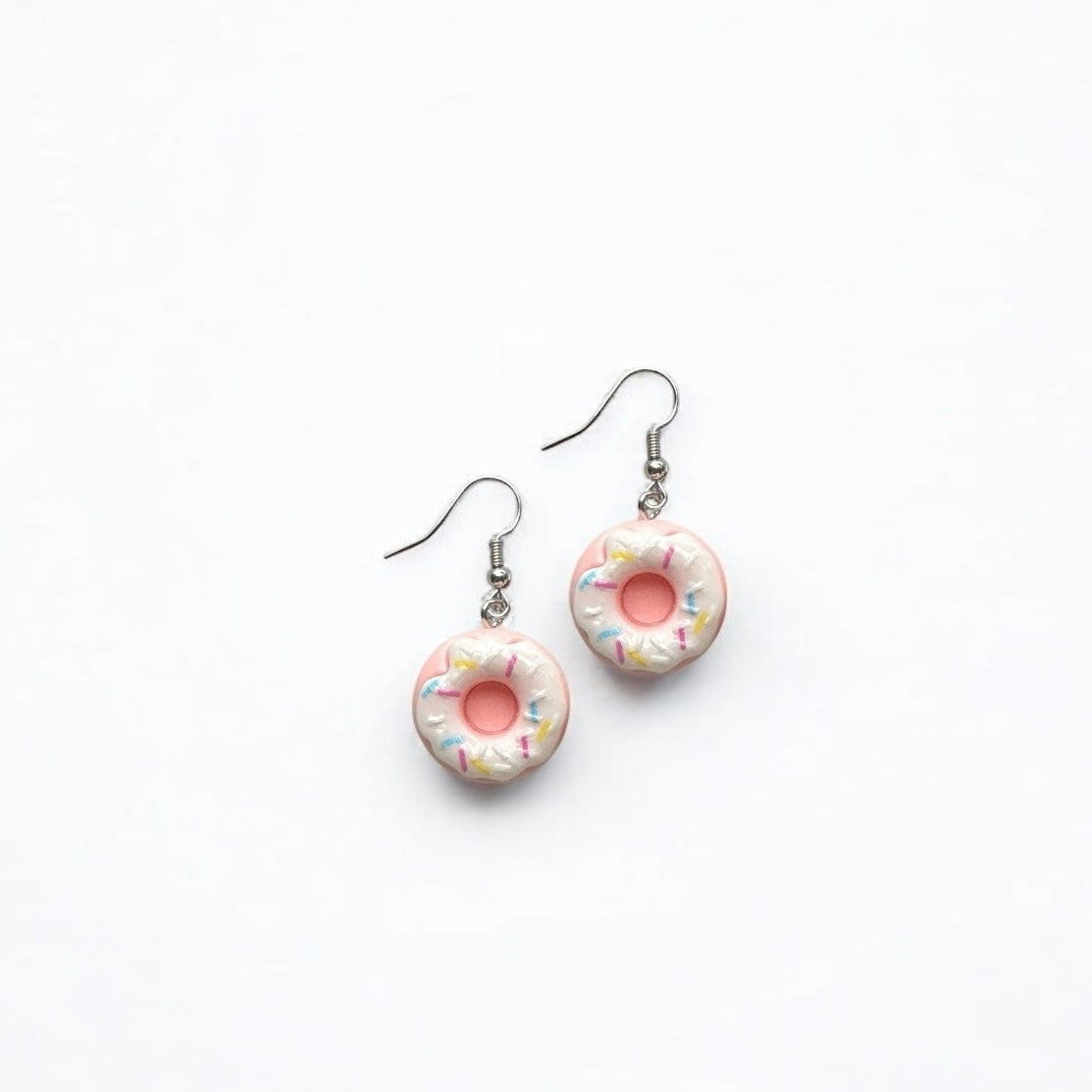 Pink donut earrings