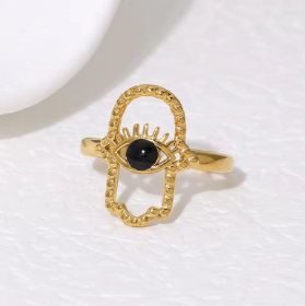 BLACK EVIL EYE RING