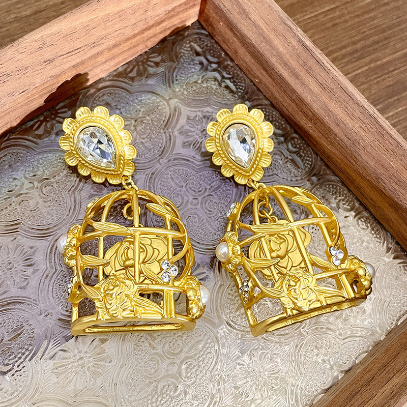 FLORAL CAGE ROYALE 925 silver earring