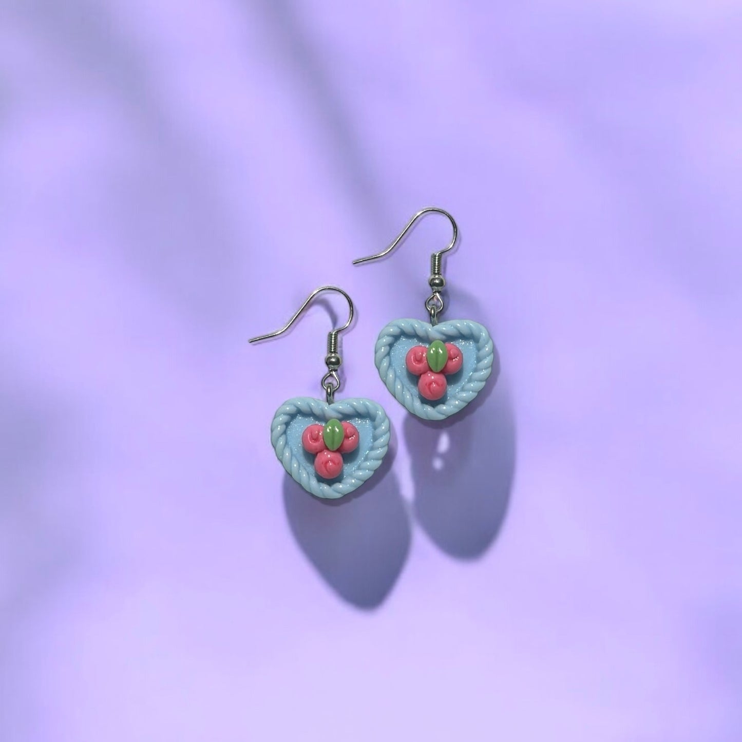 Blue pink pie earring