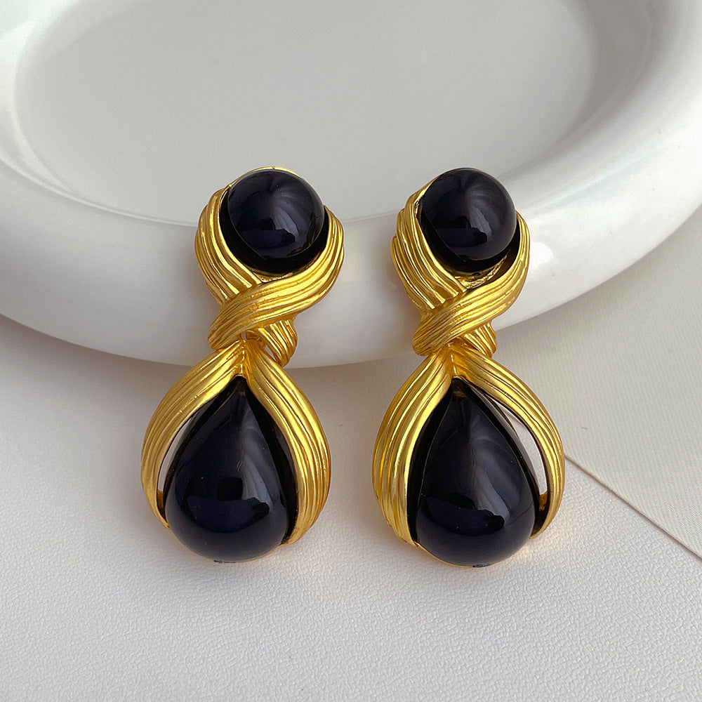THE ROYAL BLACK KNOT 925 silver earring