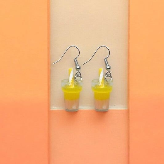 Peach yellow earrings