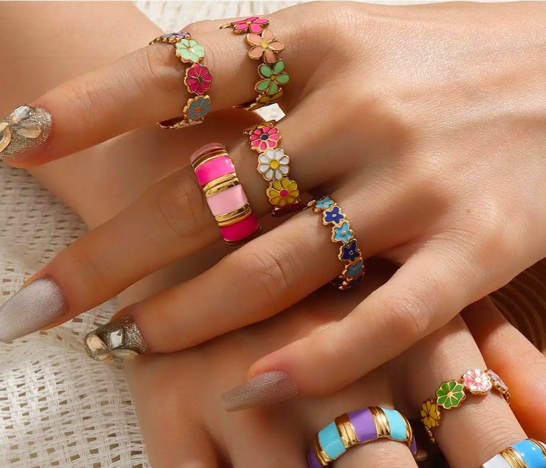 ENAMEL FLORA AESTHETE RING