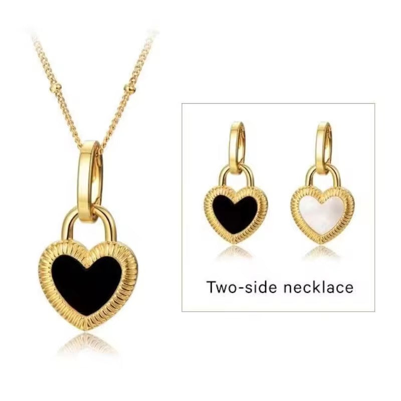 2 in 1 HEART NECKLACE SET