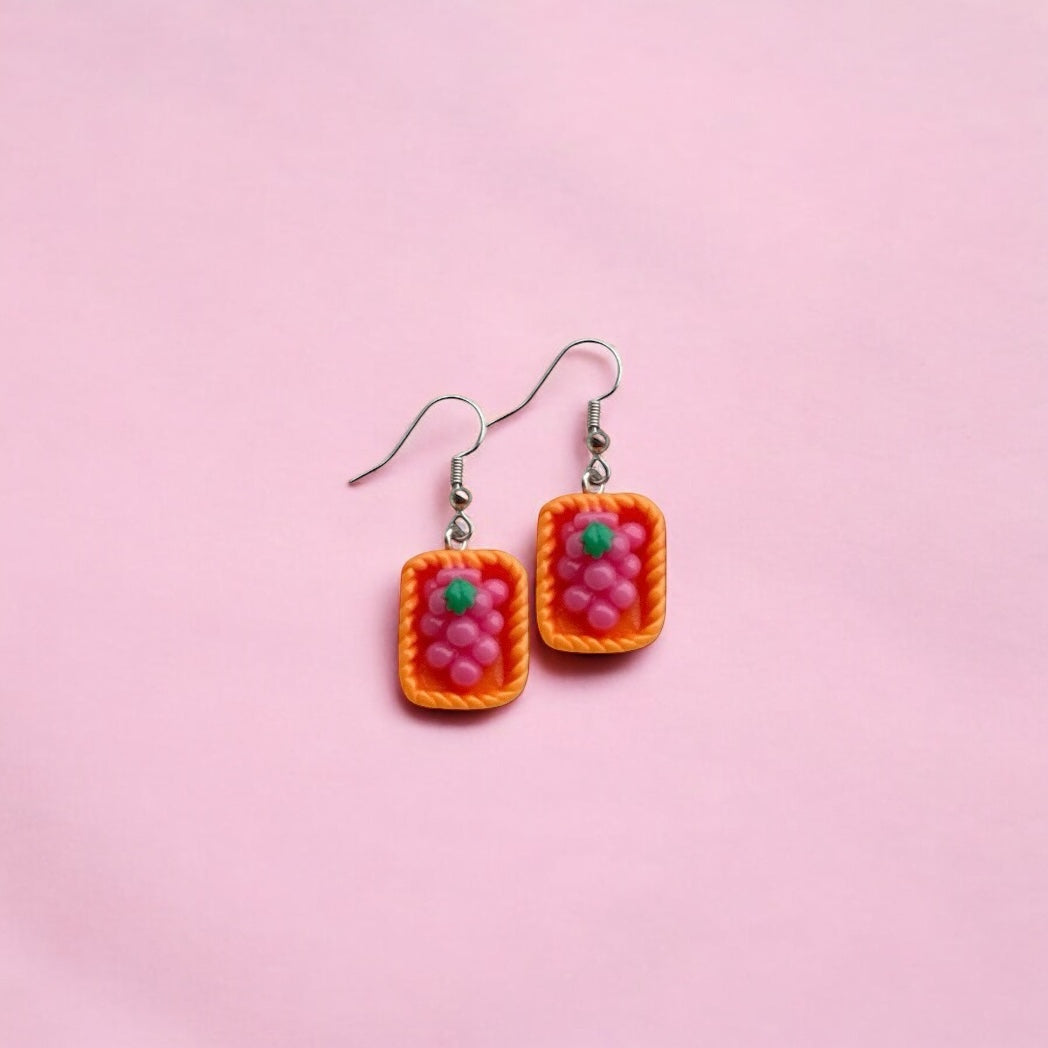 Grape basket earrings