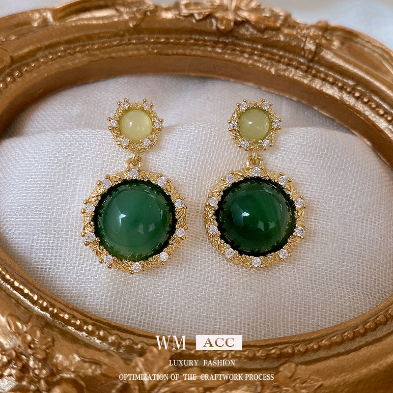 GREEN MARBEL ROYALE 925 silver earring