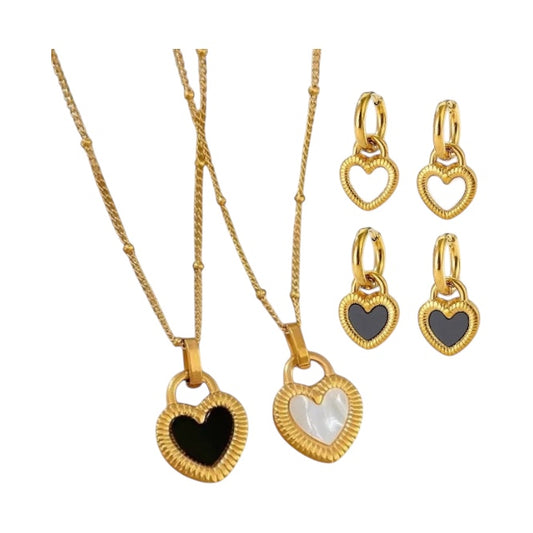 2 in 1 HEART NECKLACE SET