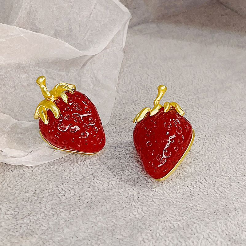 STRAWBERRY ROYALE  925silver earring