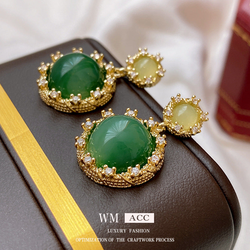 GREEN MARBEL ROYALE 925 silver earring