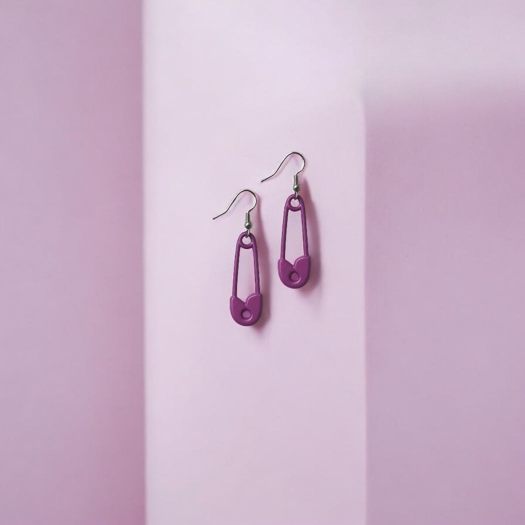 Purp pin earrings