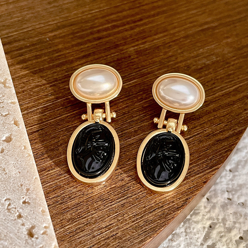 BALCK AND WHITE MARBELLA 925 silver earring