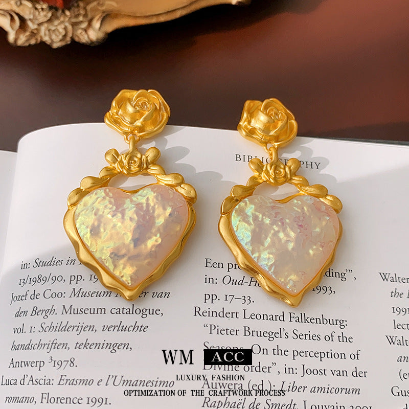THE ROYAL ROSE HEART 925 silver earring