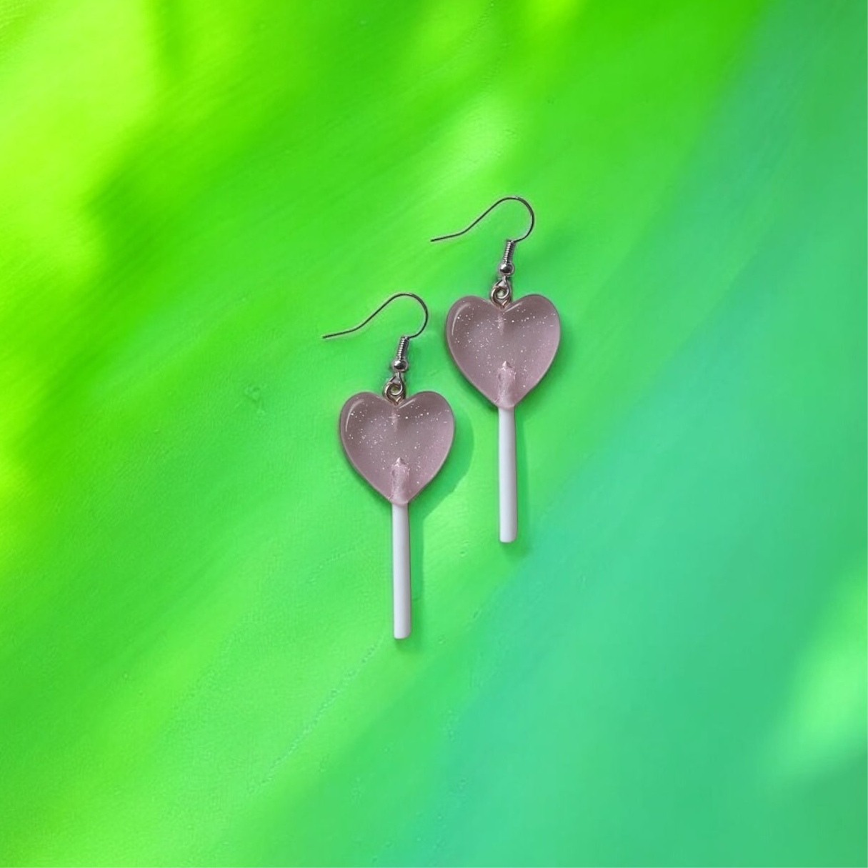 Heart lollipop earrings