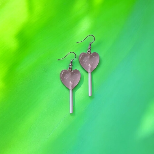 Heart lollipop earrings