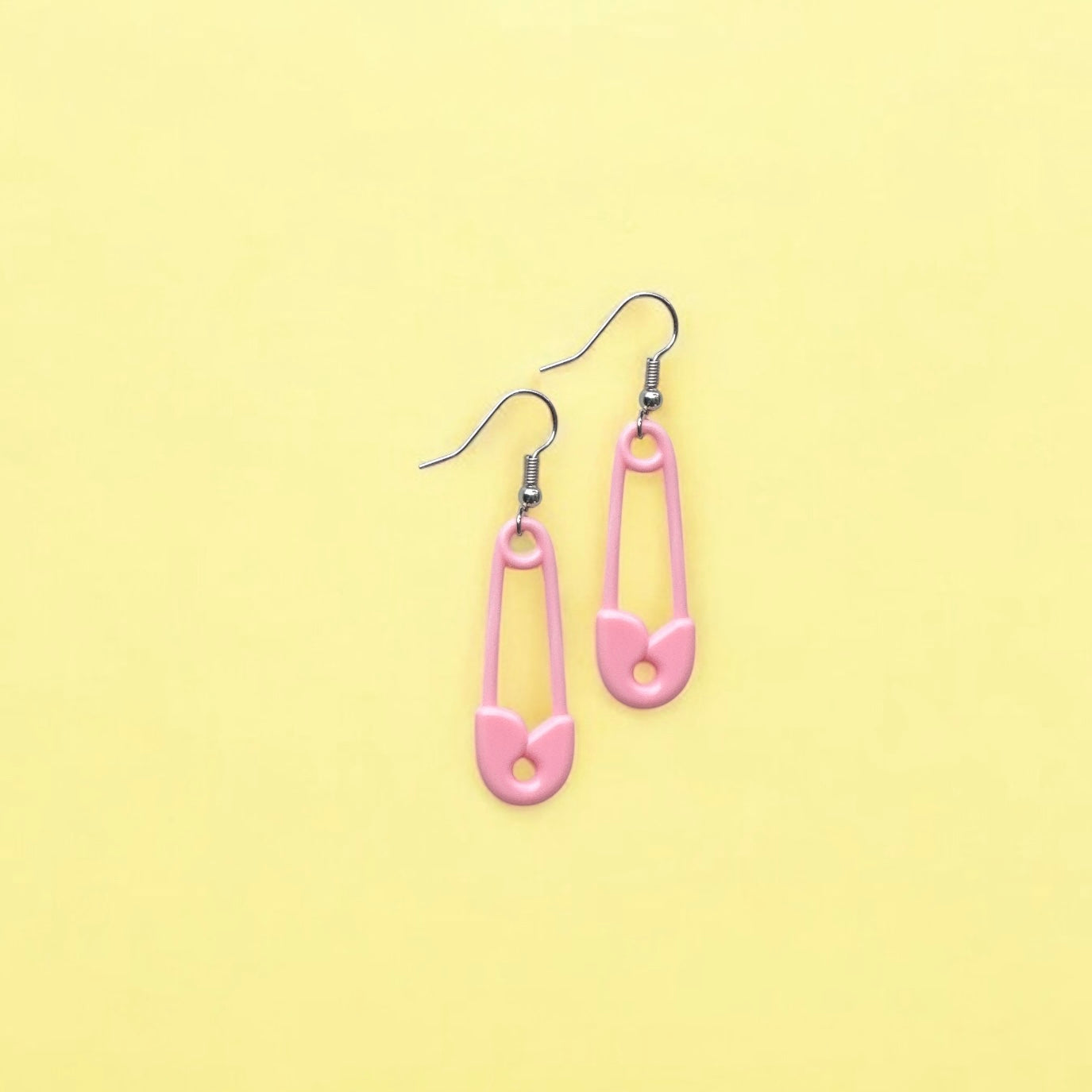 Pink pin earrings
