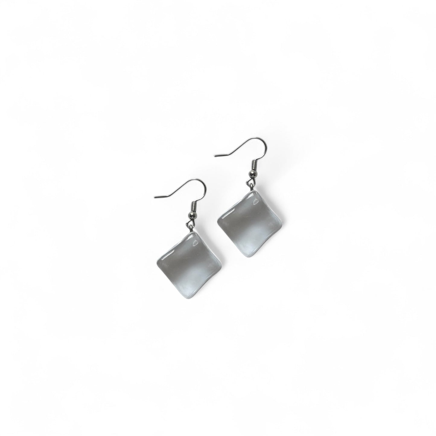 Ice cube 3d earring