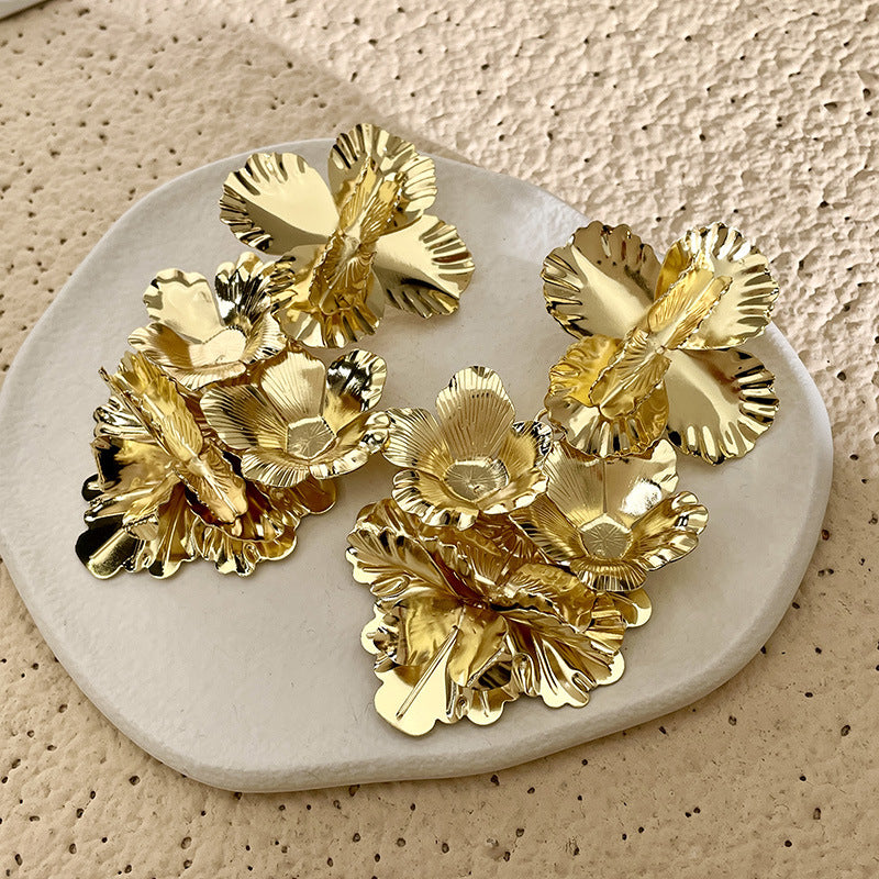 GOLD FLOWER ROYALE 925 silver earring
