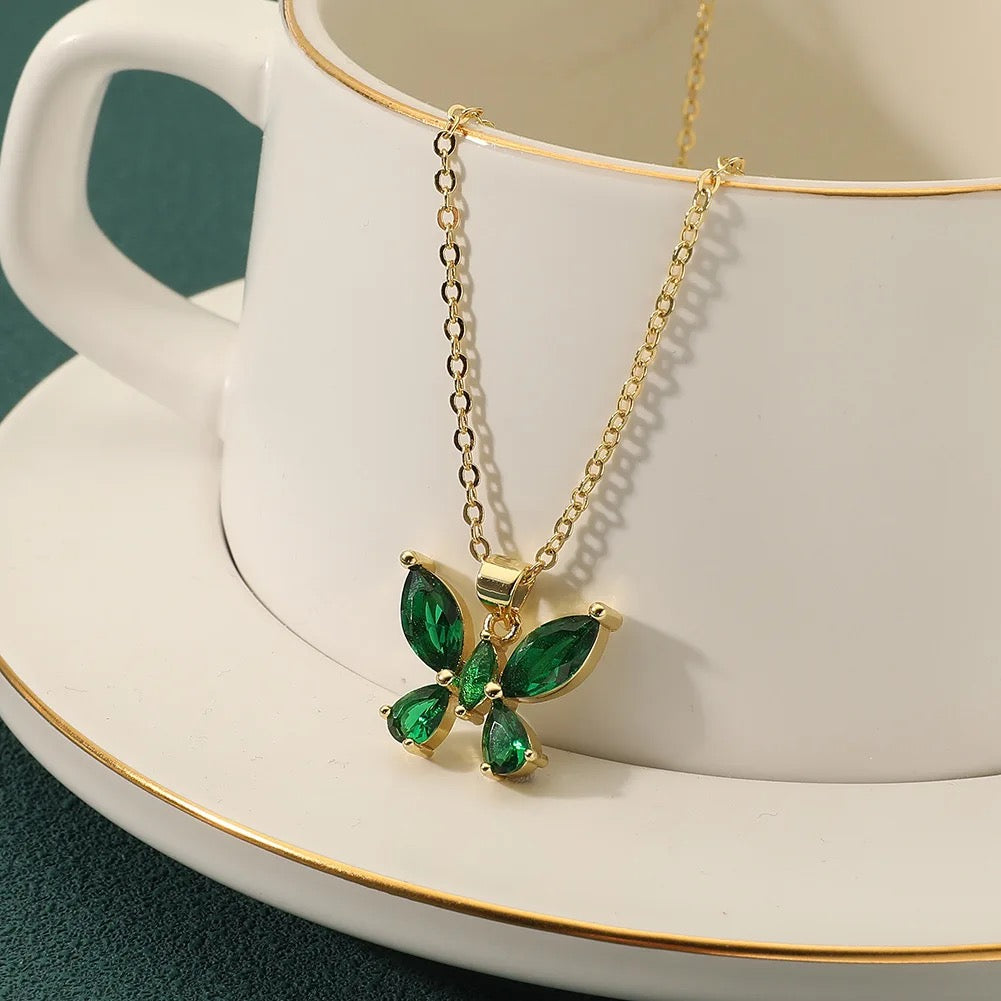 GREEN BUTTERFLY necklace