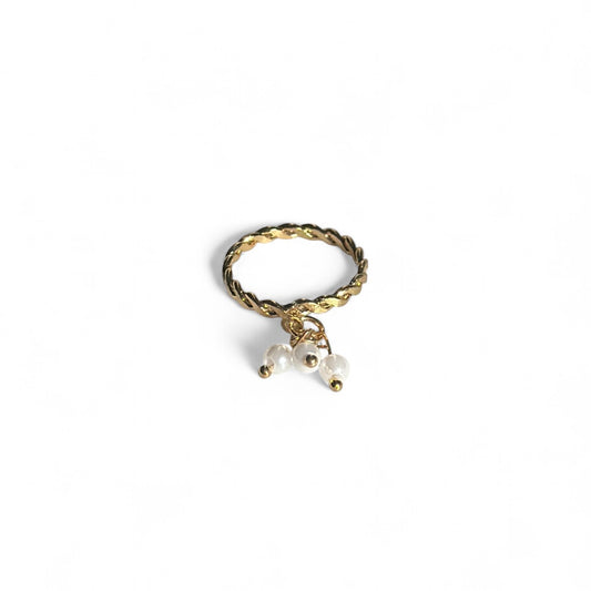 Hanging pearl ring