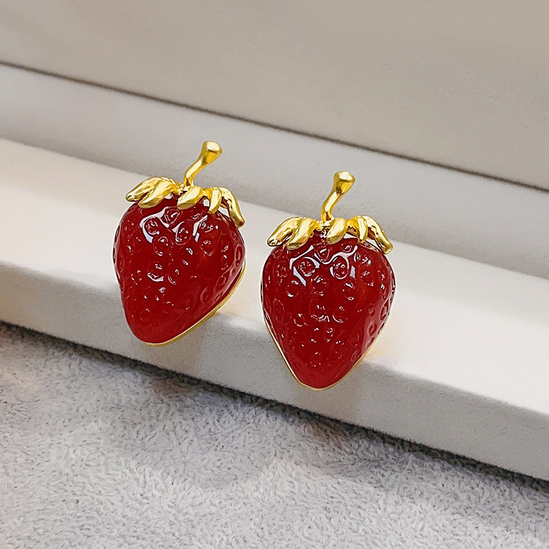 STRAWBERRY ROYALE  925silver earring