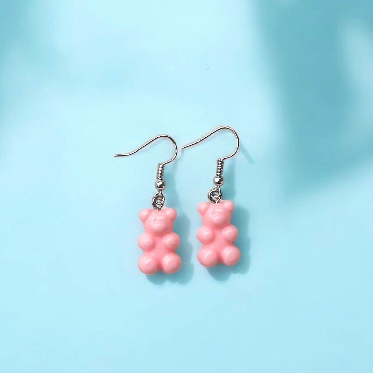 Pink gummy bear earrings