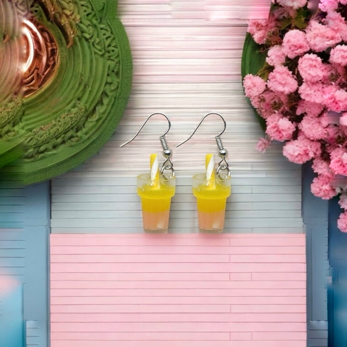 Peach yellow earrings