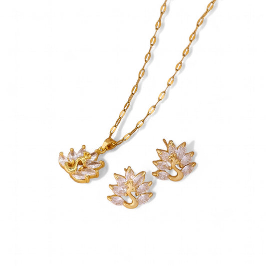 Swan necklace set