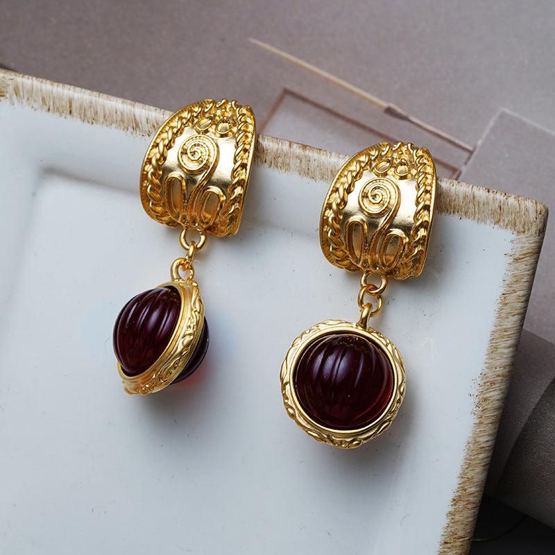 BROWN STONE ROYALE 925 silver earring