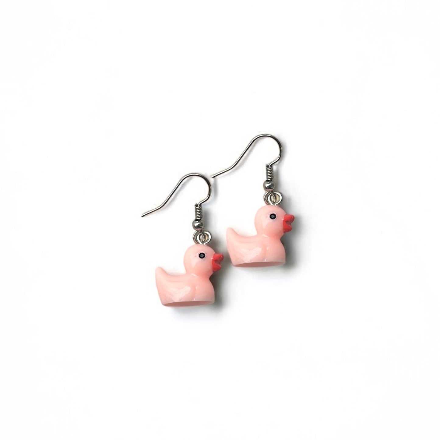 Peach duck earrings