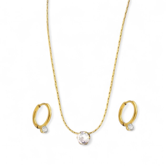 SIMPLE STONE  necklace set