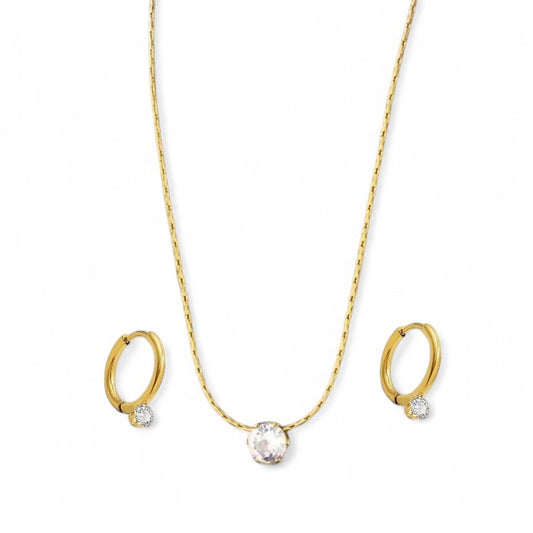 SIMPLE STONE  necklace set