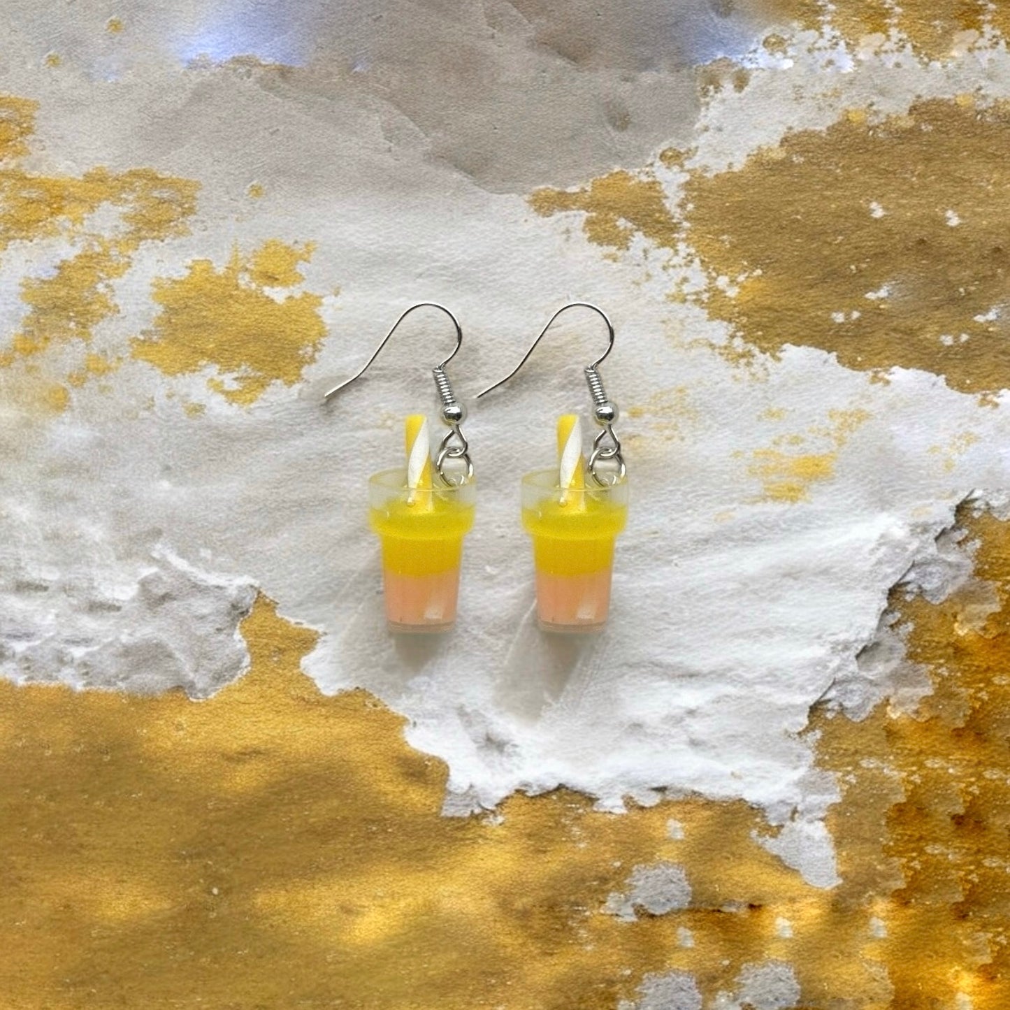 Peach yellow earrings