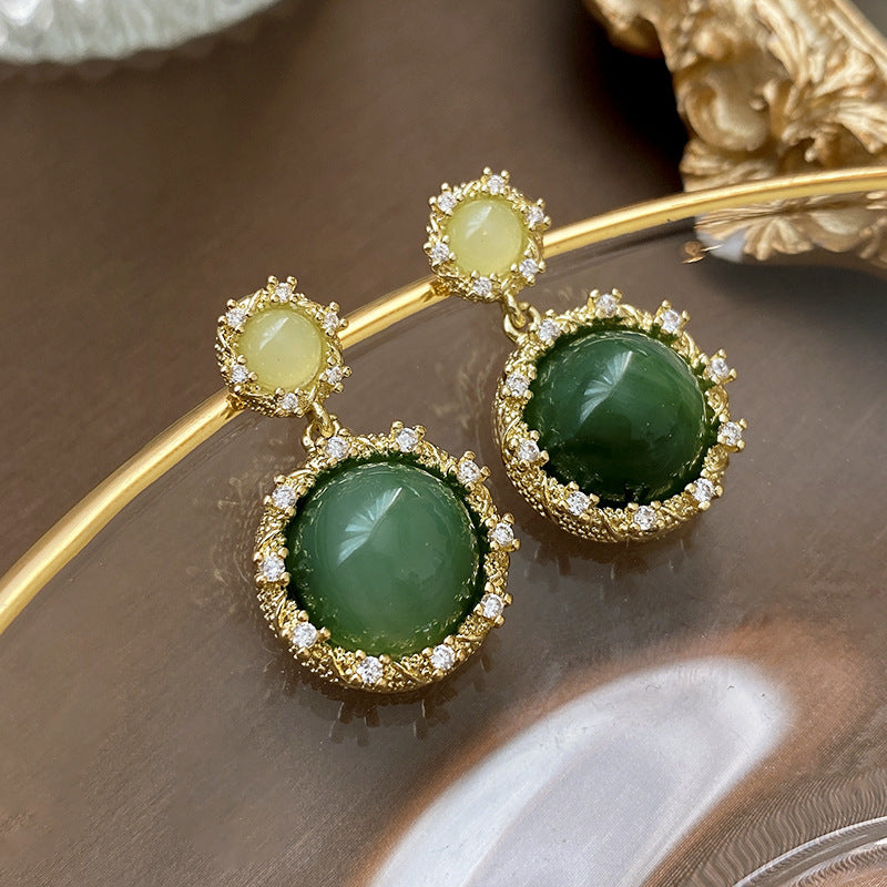 GREEN MARBEL ROYALE 925 silver earring