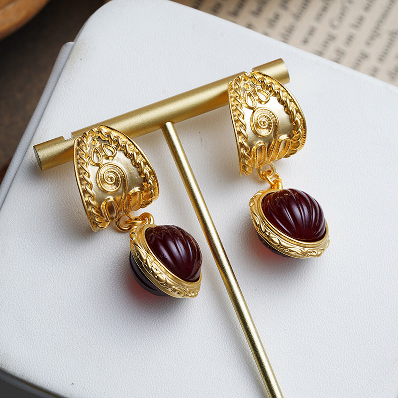 BROWN STONE ROYALE 925 silver earring