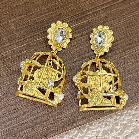 FLORAL CAGE ROYALE 925 silver earring