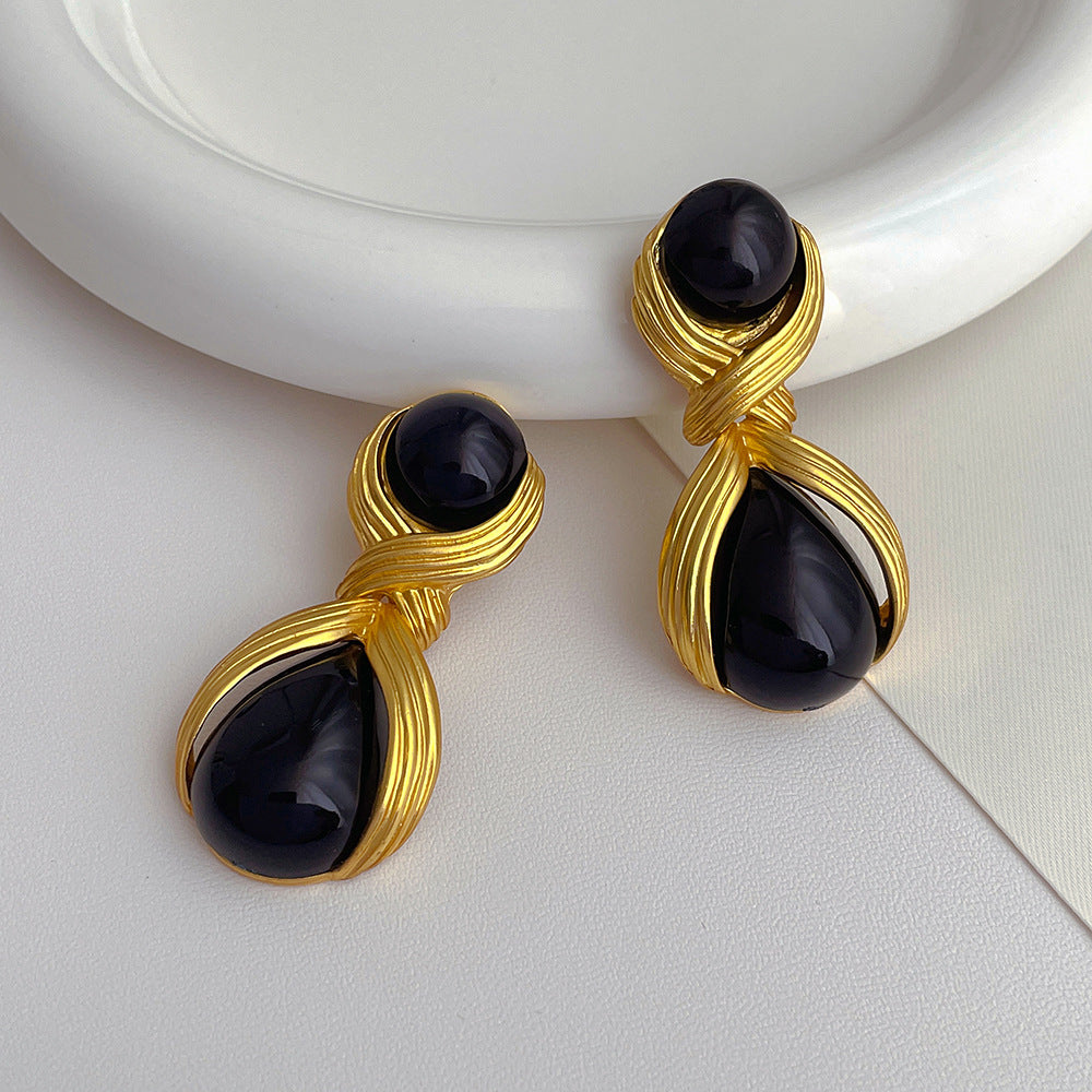 THE ROYAL BLACK KNOT 925 silver earring