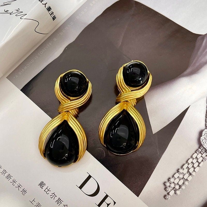 THE ROYAL BLACK KNOT 925 silver earring