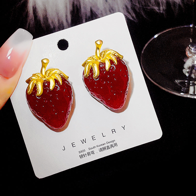 STRAWBERRY ROYALE  925silver earring