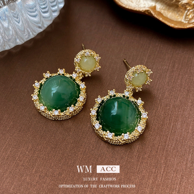 GREEN MARBEL ROYALE 925 silver earring