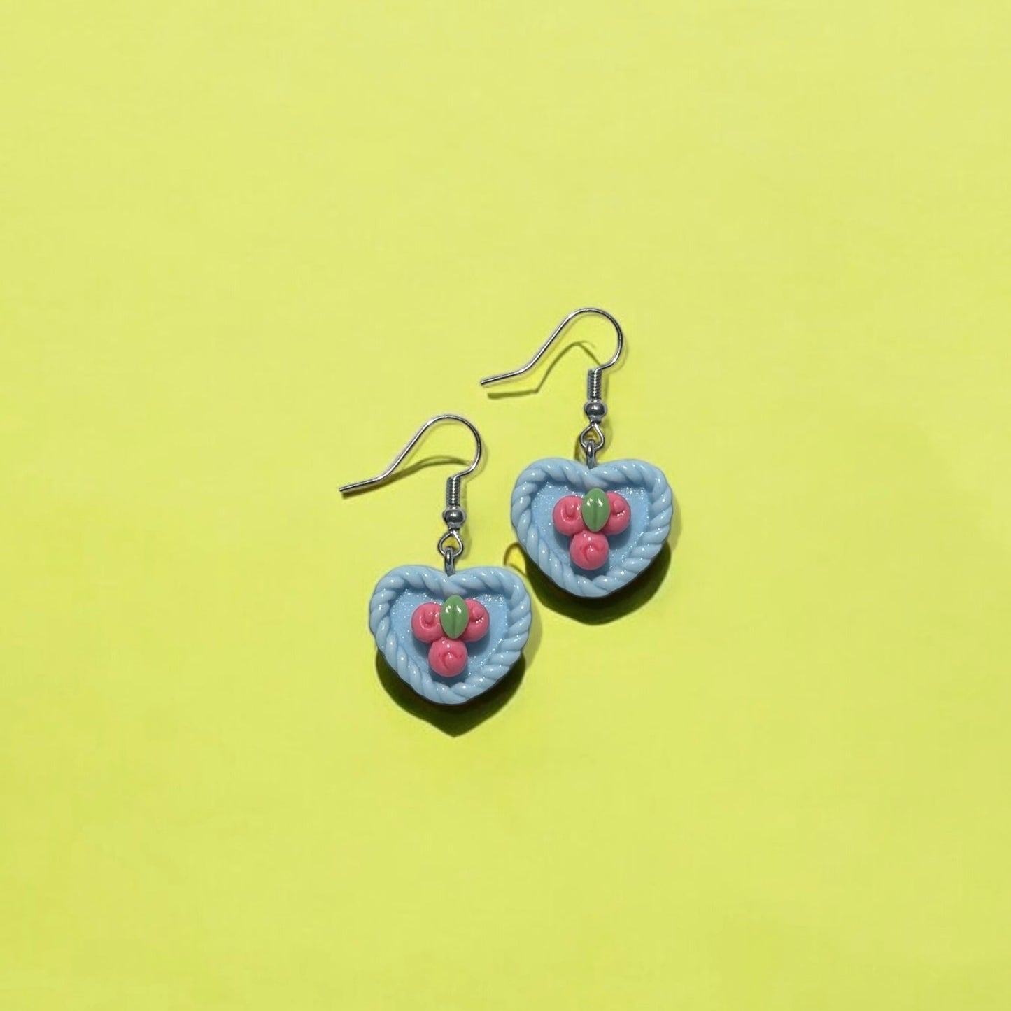 Blue pink pie earring