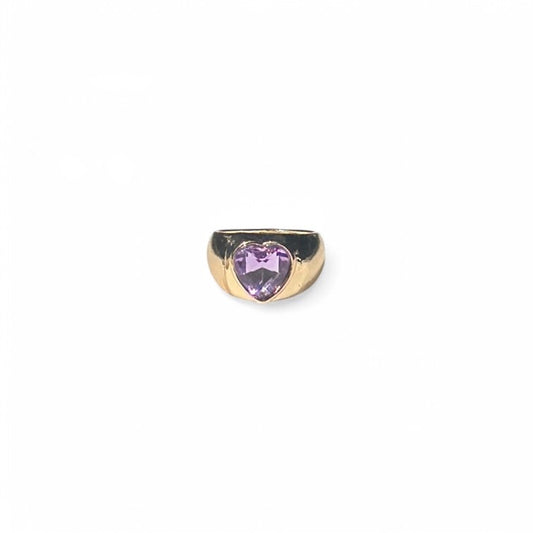 Purple stone heart ring