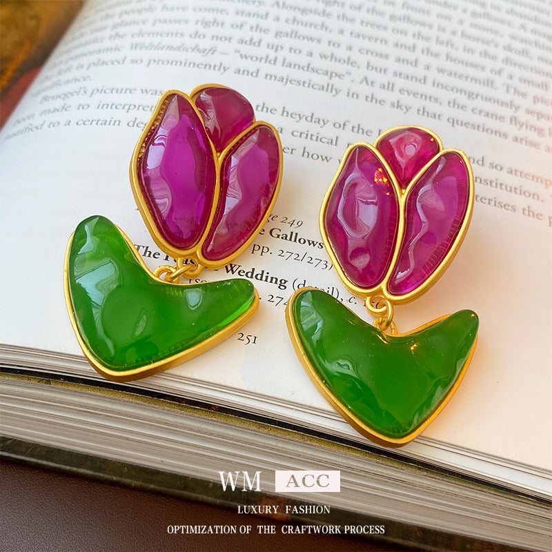 TULIP ROYALE  925 silver earring