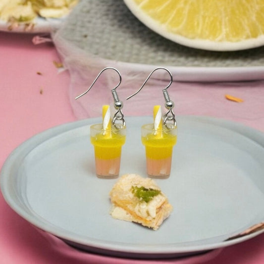 Peach yellow earrings