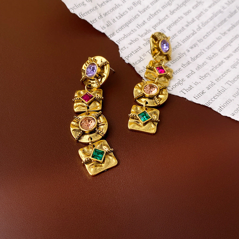 GEOMETRIC VINTAGE ROYALE 925 silver earring