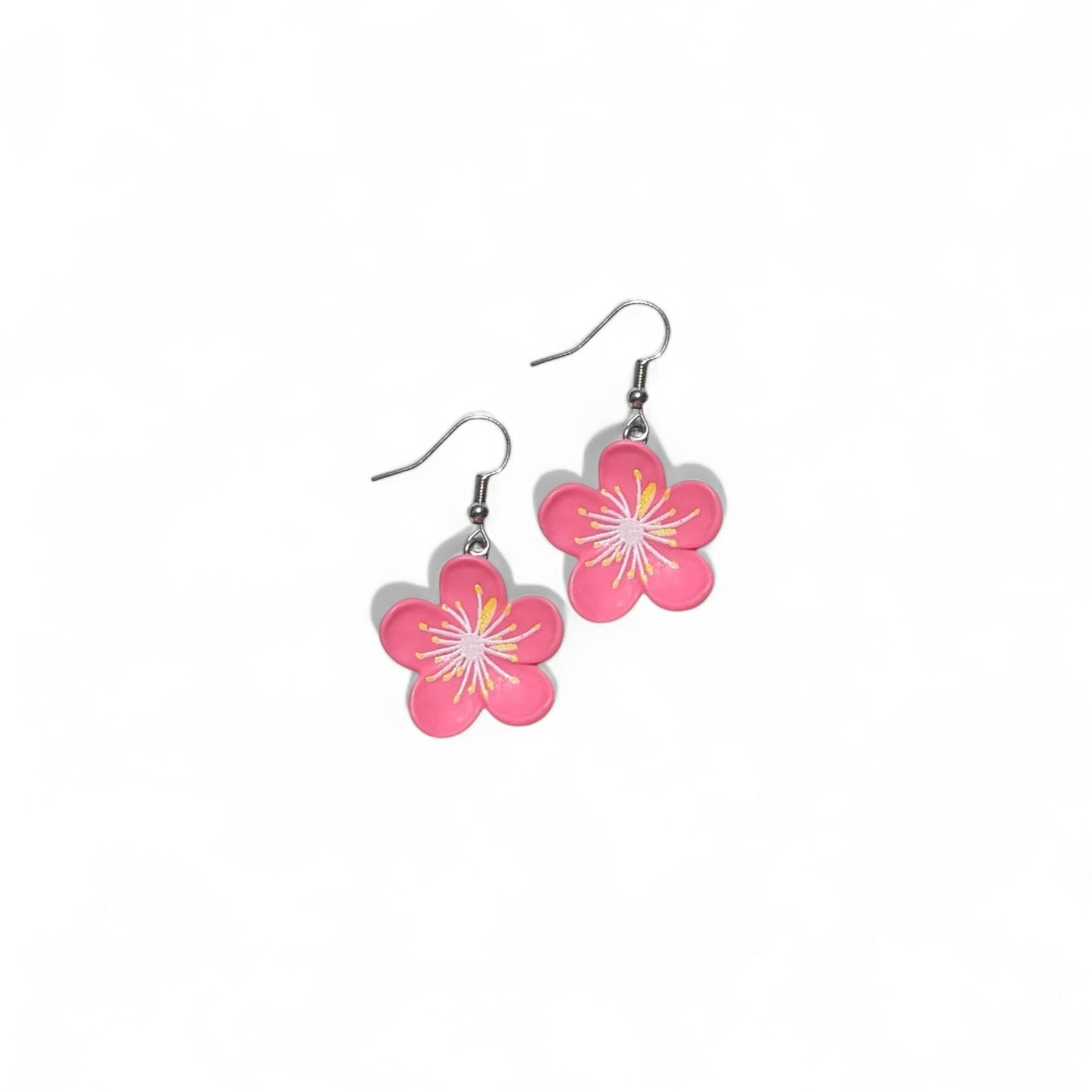 Pink flower earring