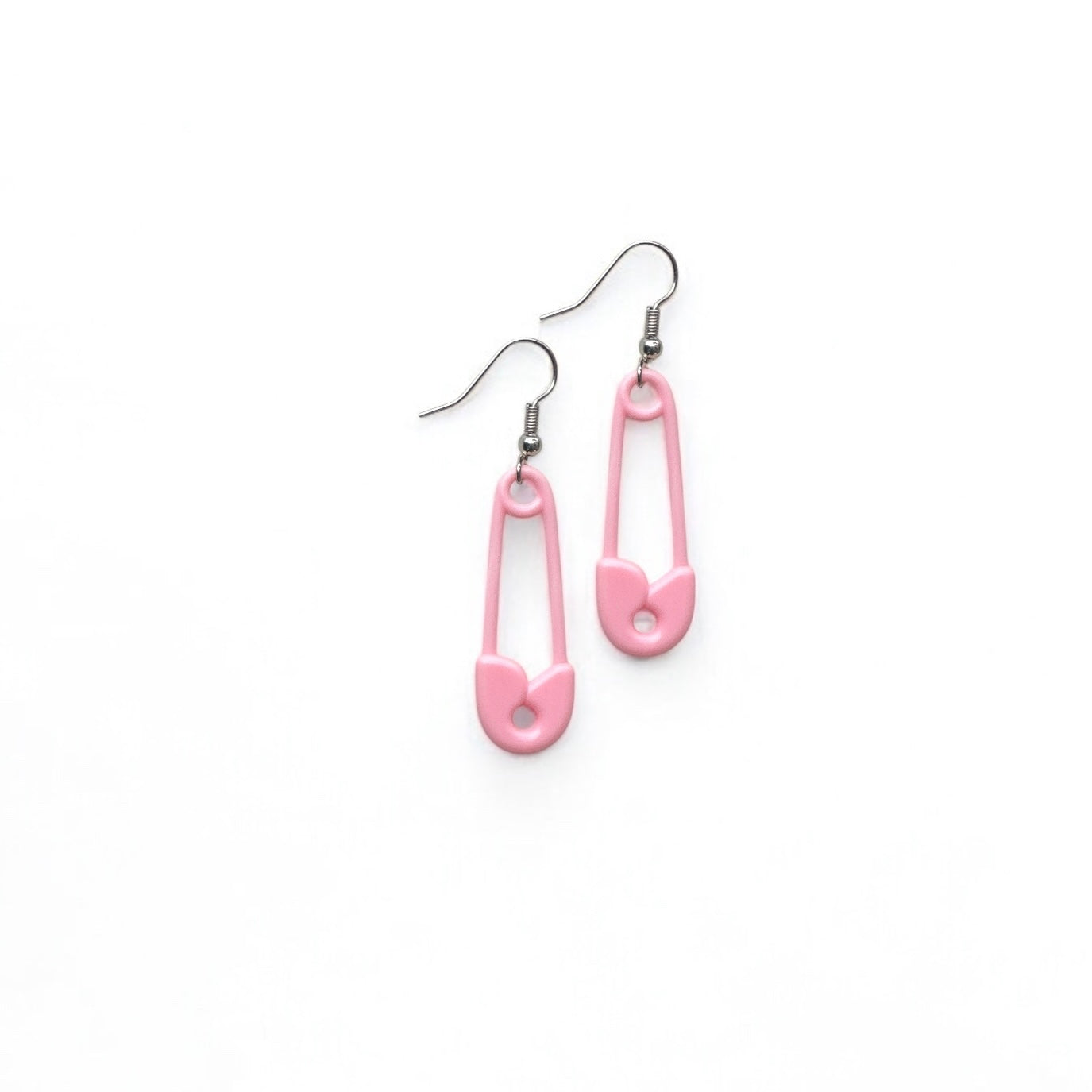 Pink pin earrings