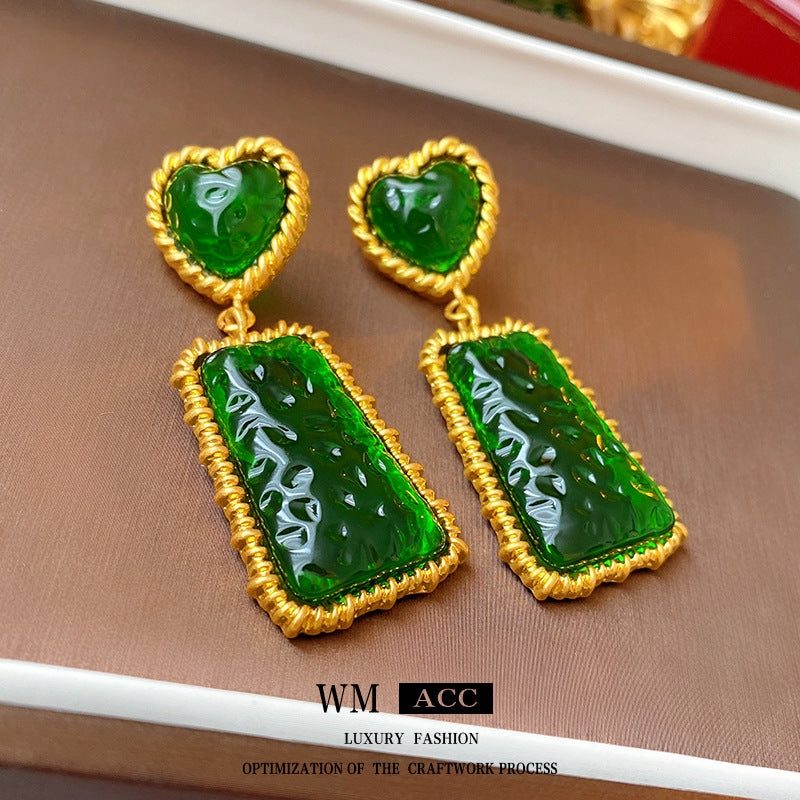 THE GREEN HEART MARBELLA 925 silver earring