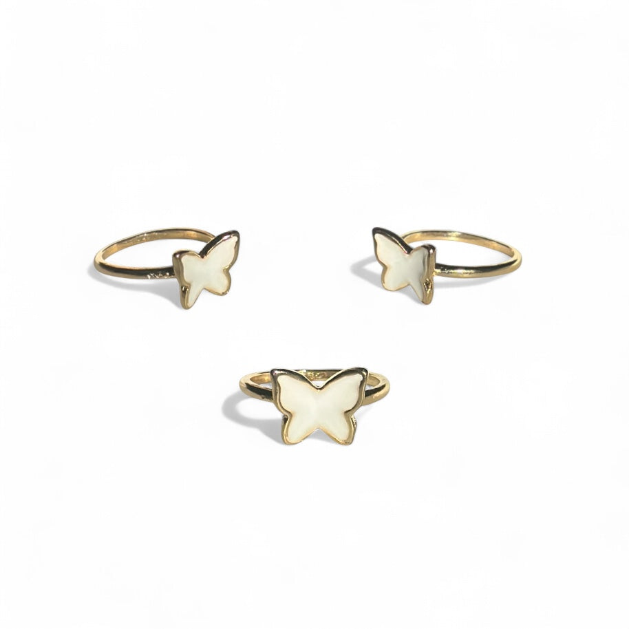 White Butterfly ring