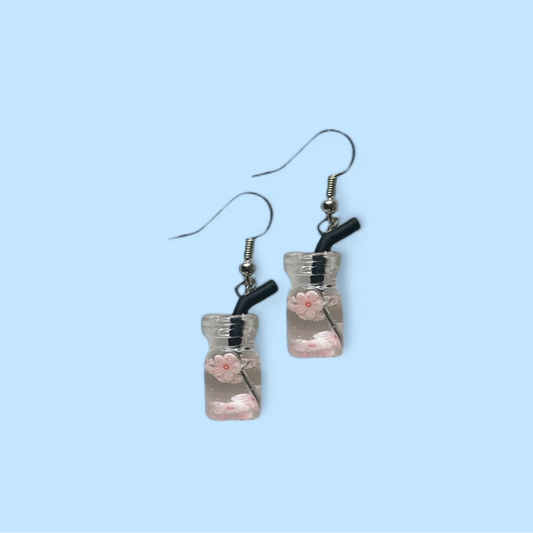 Floral drink earrings