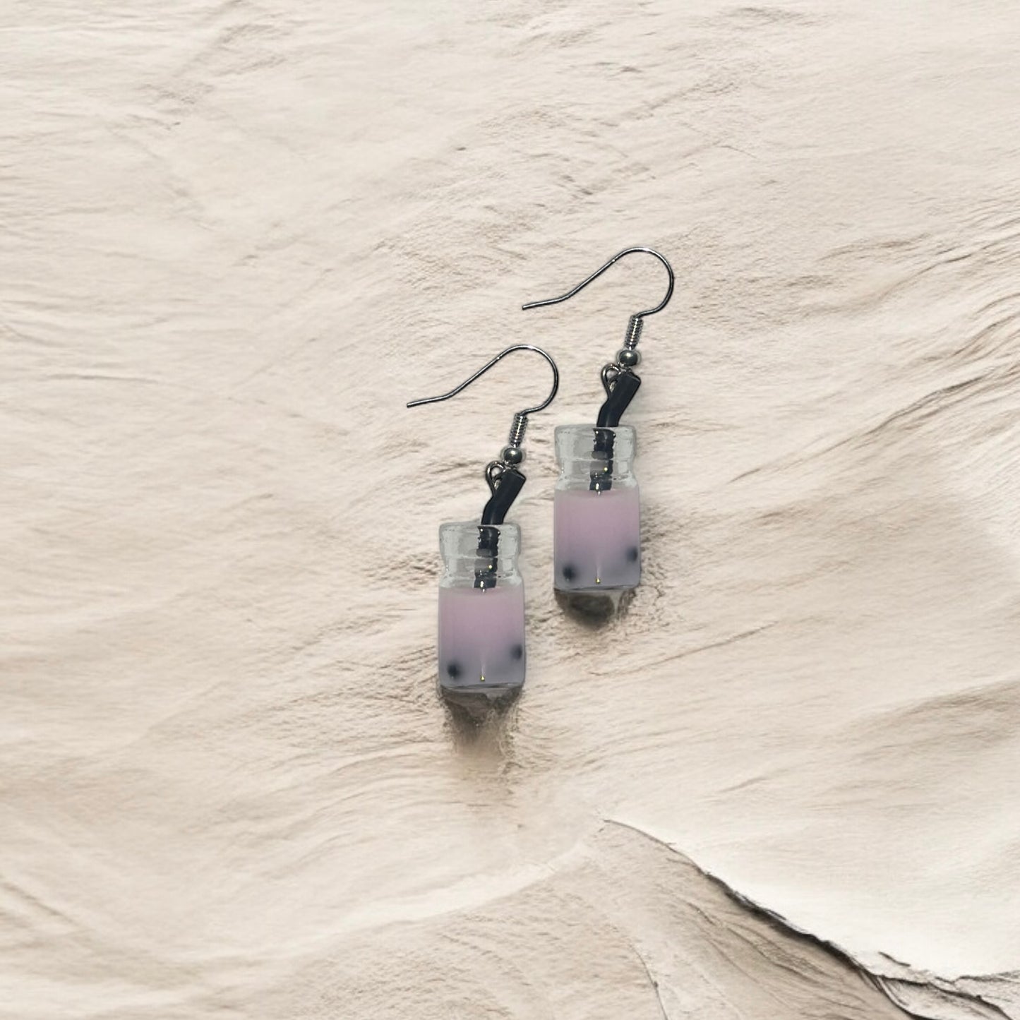 Boba purple drink earring